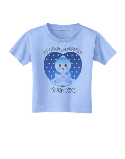 Personalized My First Christmas Snowbaby Blue Toddler T-Shirt-Toddler T-Shirt-TooLoud-Aquatic-Blue-2T-Davson Sales