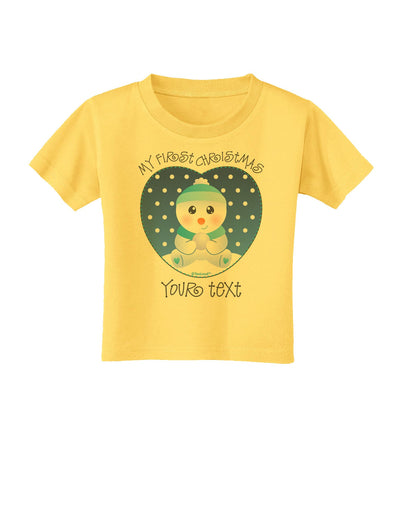 Personalized My First Christmas Snowbaby Blue Toddler T-Shirt-Toddler T-Shirt-TooLoud-Yellow-2T-Davson Sales