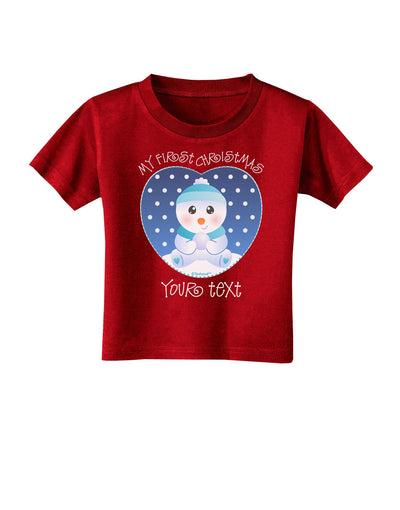 Personalized My First Christmas Snowbaby Blue Toddler T-Shirt Dark-Toddler T-Shirt-TooLoud-Red-2T-Davson Sales