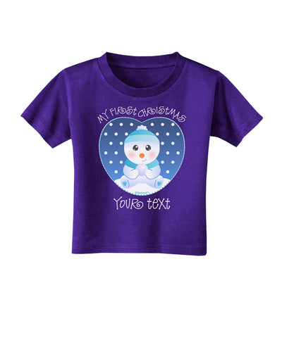 Personalized My First Christmas Snowbaby Blue Toddler T-Shirt Dark-Toddler T-Shirt-TooLoud-Purple-2T-Davson Sales