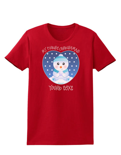 Personalized My First Christmas Snowbaby Blue Womens Dark T-Shirt-TooLoud-Red-X-Small-Davson Sales