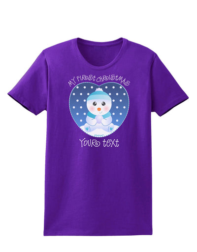 Personalized My First Christmas Snowbaby Blue Womens Dark T-Shirt-TooLoud-Purple-X-Small-Davson Sales