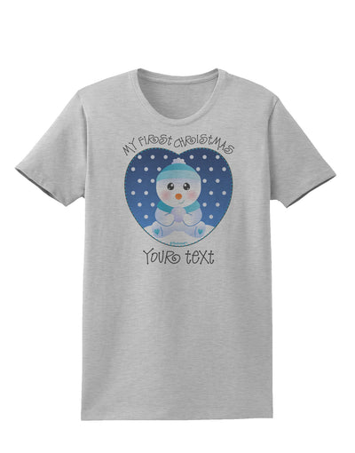 Personalized My First Christmas Snowbaby Blue Womens T-Shirt-Womens T-Shirt-TooLoud-AshGray-X-Small-Davson Sales