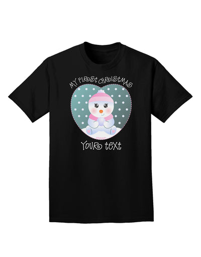 Personalized My First Christmas Snowbaby Girl Adult Dark T-Shirt-Mens T-Shirt-TooLoud-Black-Small-Davson Sales