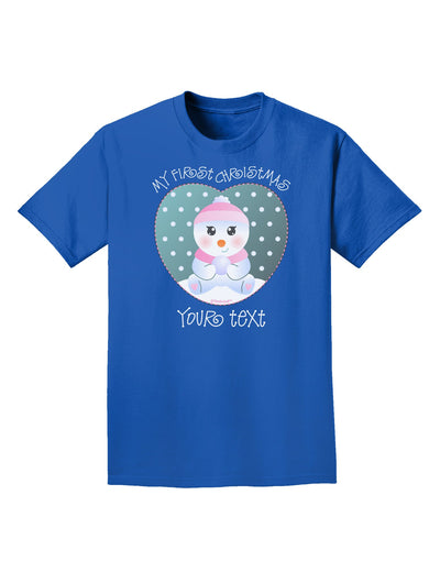 Personalized My First Christmas Snowbaby Girl Adult Dark T-Shirt-Mens T-Shirt-TooLoud-Royal-Blue-Small-Davson Sales