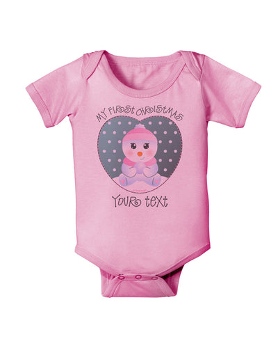 Personalized My First Christmas Snowbaby Girl Baby Romper Bodysuit-Baby Romper-TooLoud-Light-Pink-06-Months-Davson Sales