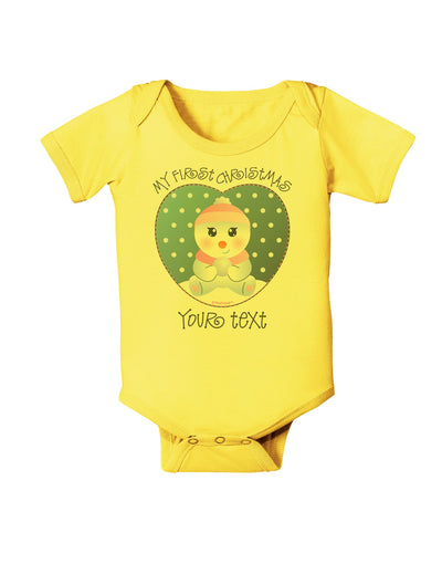 Personalized My First Christmas Snowbaby Girl Baby Romper Bodysuit-Baby Romper-TooLoud-Yellow-06-Months-Davson Sales