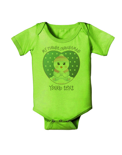 Personalized My First Christmas Snowbaby Girl Baby Romper Bodysuit-Baby Romper-TooLoud-Lime-Green-06-Months-Davson Sales