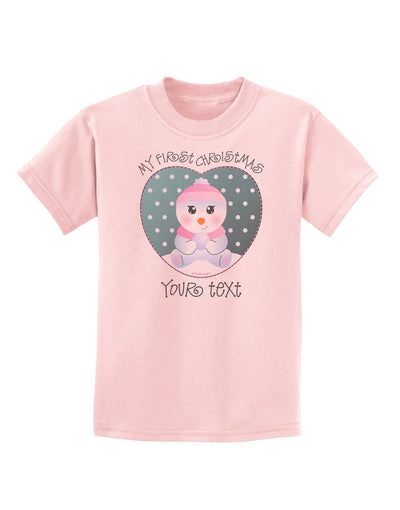 Personalized My First Christmas Snowbaby Girl Childrens T-Shirt-Childrens T-Shirt-TooLoud-PalePink-X-Small-Davson Sales