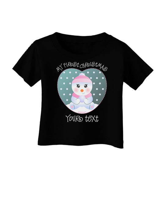 Personalized My First Christmas Snowbaby Girl Infant T-Shirt Dark-Infant T-Shirt-TooLoud-Black-06-Months-Davson Sales