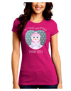 Personalized My First Christmas Snowbaby Girl Juniors Crew Dark T-Shirt-T-Shirts Juniors Tops-TooLoud-Hot-Pink-Juniors Fitted Small-Davson Sales