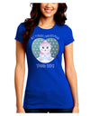 Personalized My First Christmas Snowbaby Girl Juniors Crew Dark T-Shirt-T-Shirts Juniors Tops-TooLoud-Royal-Blue-Juniors Fitted Small-Davson Sales