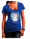 Personalized My First Christmas Snowbaby Girl Juniors V-Neck Dark T-Shirt-Womens V-Neck T-Shirts-TooLoud-Royal-Blue-Juniors Fitted Small-Davson Sales