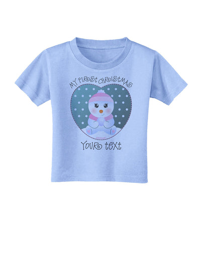 Personalized My First Christmas Snowbaby Girl Toddler T-Shirt-Toddler T-Shirt-TooLoud-Aquatic-Blue-2T-Davson Sales