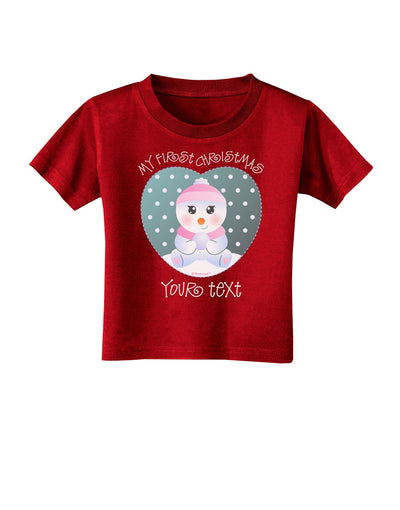 Personalized My First Christmas Snowbaby Girl Toddler T-Shirt Dark-Toddler T-Shirt-TooLoud-Red-2T-Davson Sales