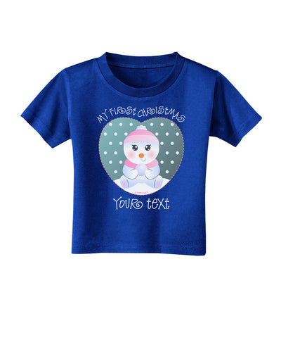 Personalized My First Christmas Snowbaby Girl Toddler T-Shirt Dark-Toddler T-Shirt-TooLoud-Royal-Blue-2T-Davson Sales