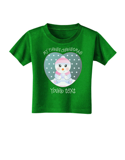 Personalized My First Christmas Snowbaby Girl Toddler T-Shirt Dark-Toddler T-Shirt-TooLoud-Clover-Green-2T-Davson Sales