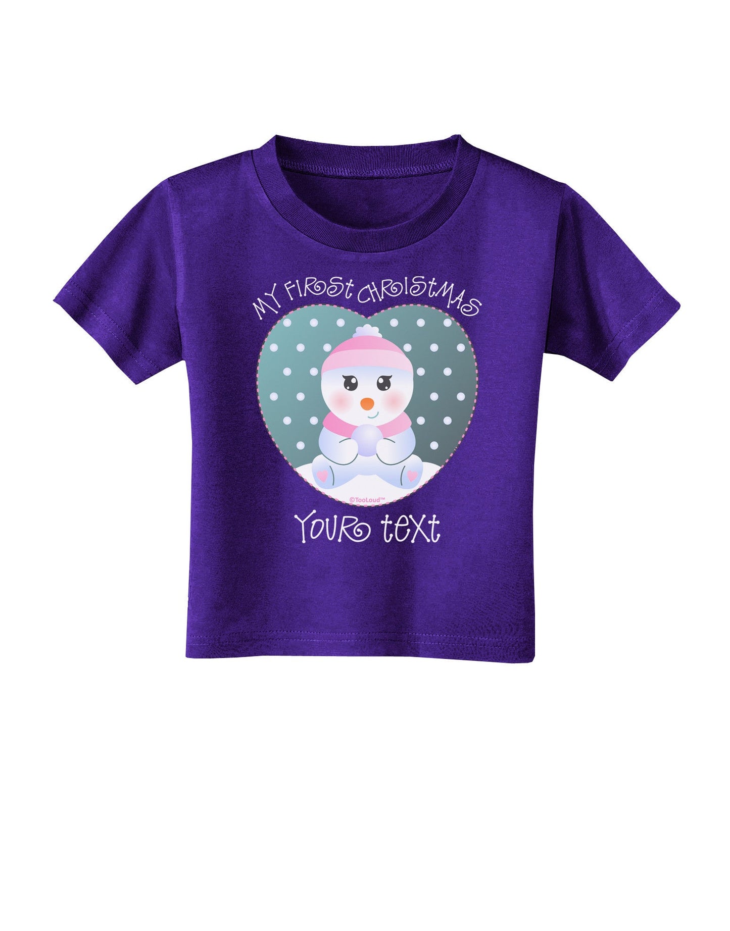 Personalized My First Christmas Snowbaby Girl Toddler T-Shirt Dark-Toddler T-Shirt-TooLoud-Purple-2T-Davson Sales