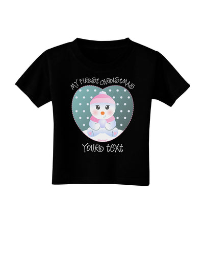 Personalized My First Christmas Snowbaby Girl Toddler T-Shirt Dark-Toddler T-Shirt-TooLoud-Black-2T-Davson Sales