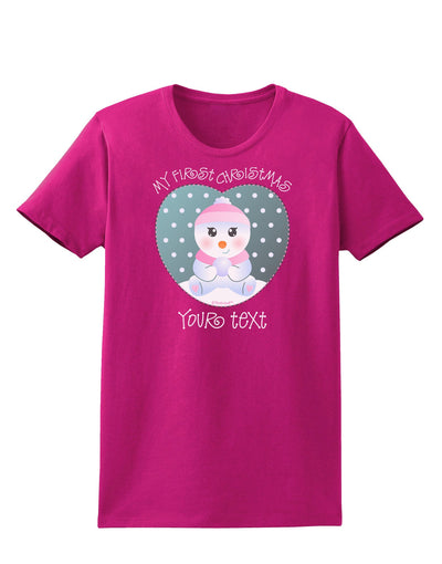 Personalized My First Christmas Snowbaby Girl Womens Dark T-Shirt-TooLoud-Hot-Pink-Small-Davson Sales
