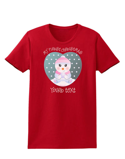 Personalized My First Christmas Snowbaby Girl Womens Dark T-Shirt-TooLoud-Red-X-Small-Davson Sales