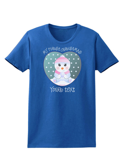 Personalized My First Christmas Snowbaby Girl Womens Dark T-Shirt-TooLoud-Royal-Blue-X-Small-Davson Sales