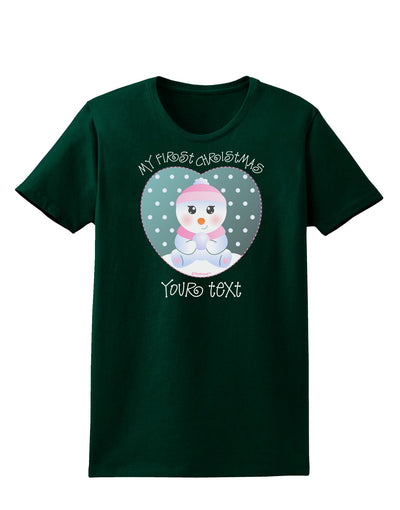 Personalized My First Christmas Snowbaby Girl Womens Dark T-Shirt-TooLoud-Forest-Green-Small-Davson Sales