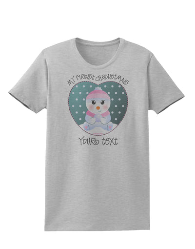 Personalized My First Christmas Snowbaby Girl Womens T-Shirt-Womens T-Shirt-TooLoud-AshGray-X-Small-Davson Sales