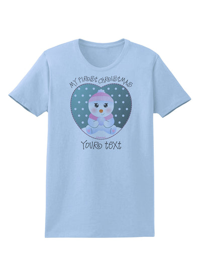 Personalized My First Christmas Snowbaby Girl Womens T-Shirt-Womens T-Shirt-TooLoud-Light-Blue-X-Small-Davson Sales