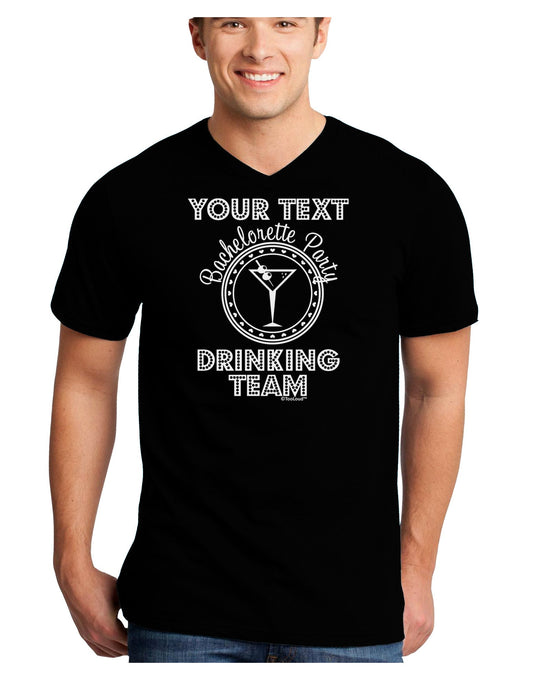 Personalized -Name- Bachelorette Party Drinking Team Adult Dark V-Neck T-Shirt-TooLoud-Black-Small-Davson Sales
