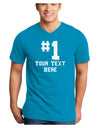 Personalized Number 1 Adult Dark V-Neck T-Shirt by TooLoud-Mens V-Neck T-Shirt-TooLoud-Turquoise-Small-Davson Sales