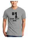 Personalized Number 1 Adult V-Neck T-shirt by TooLoud-Mens V-Neck T-Shirt-TooLoud-HeatherGray-Small-Davson Sales