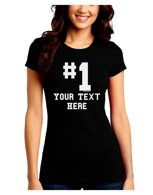 Personalized Number 1 Juniors Crew Dark T-Shirt by TooLoud-T-Shirts Juniors Tops-TooLoud-Black-Juniors Fitted Small-Davson Sales