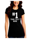 Personalized Number 1 Juniors Crew Dark T-Shirt by TooLoud-T-Shirts Juniors Tops-TooLoud-Black-Juniors Fitted Small-Davson Sales