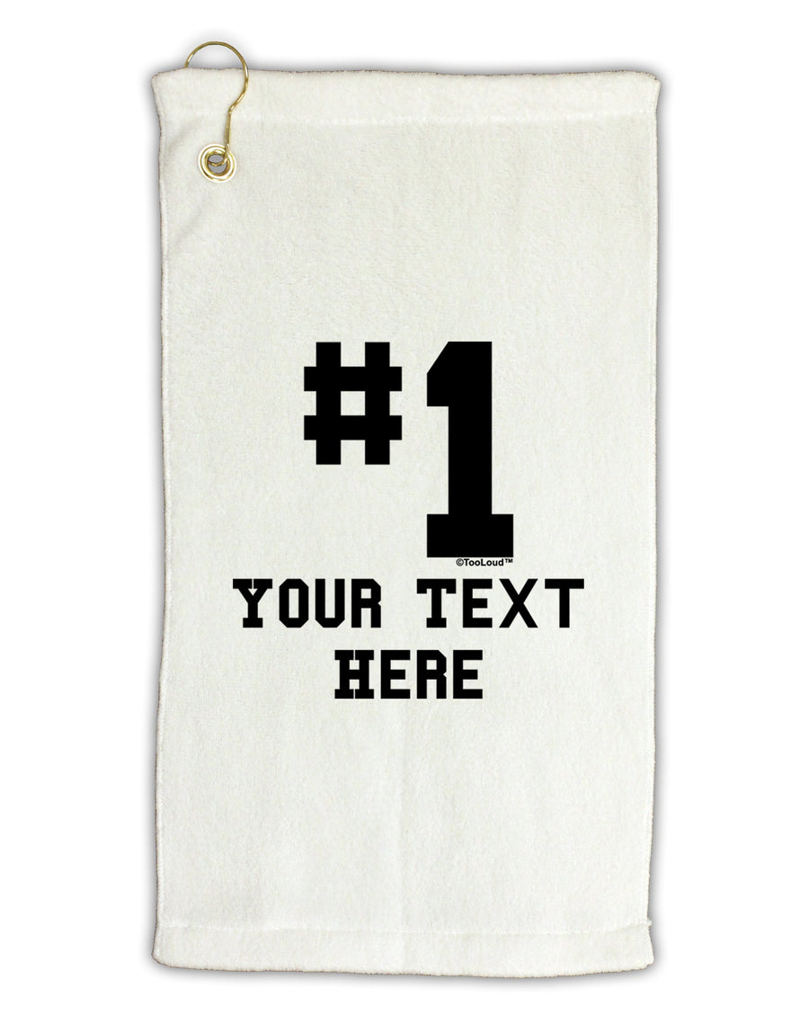 Personalized Number 1 Micro Terry Gromet Golf Towel 16 x 25 inch by TooLoud-Golf Towel-TooLoud-White-Davson Sales