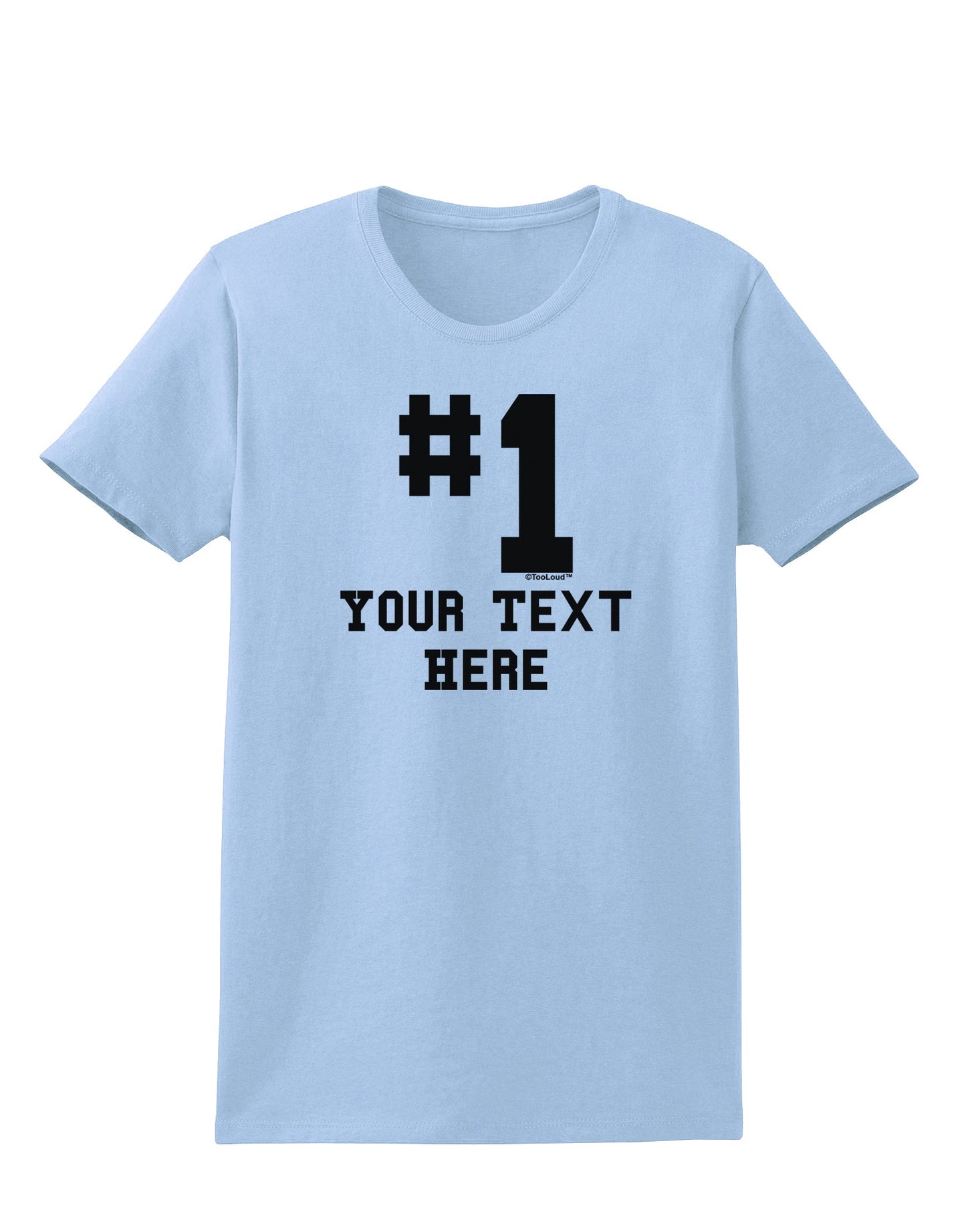 Personalized Number 1 Womens T-Shirt by TooLoud-Womens T-Shirt-TooLoud-Light-Blue-X-Small-Davson Sales