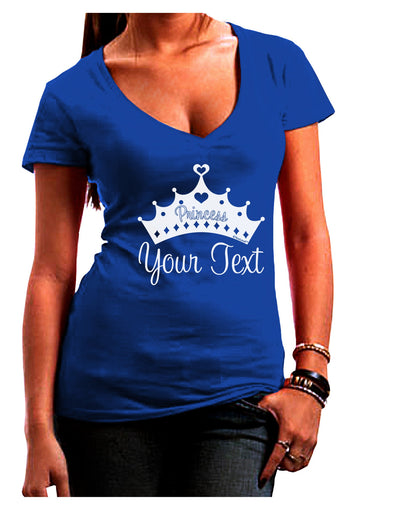 Personalized Princess -Name- Design Juniors V-Neck Dark T-Shirt-Womens V-Neck T-Shirts-TooLoud-Royal-Blue-Juniors Fitted Small-Davson Sales