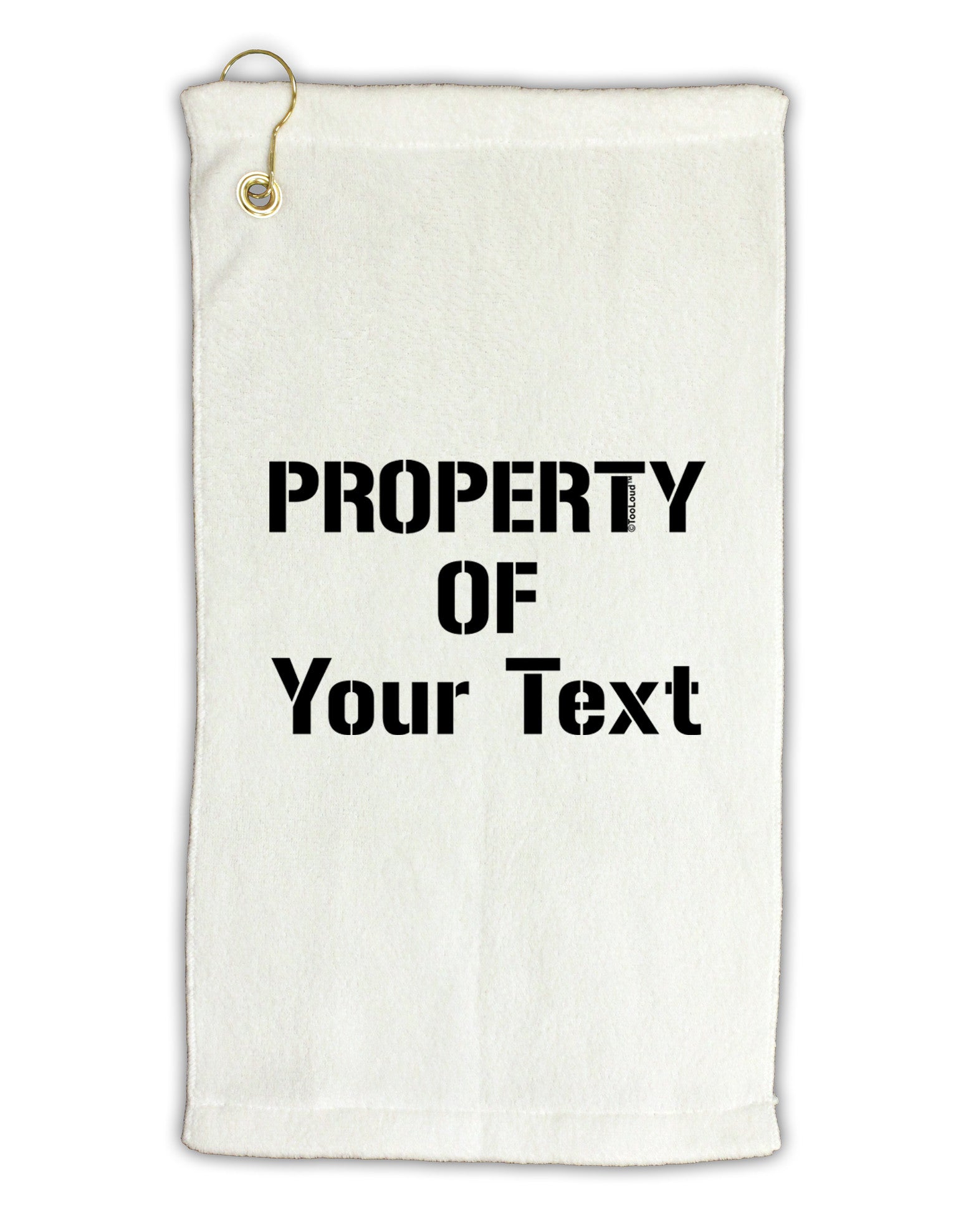 Personalized Property Of Micro Terry Gromet Golf Towel 11"x19-Golf Towel-TooLoud-White-Davson Sales