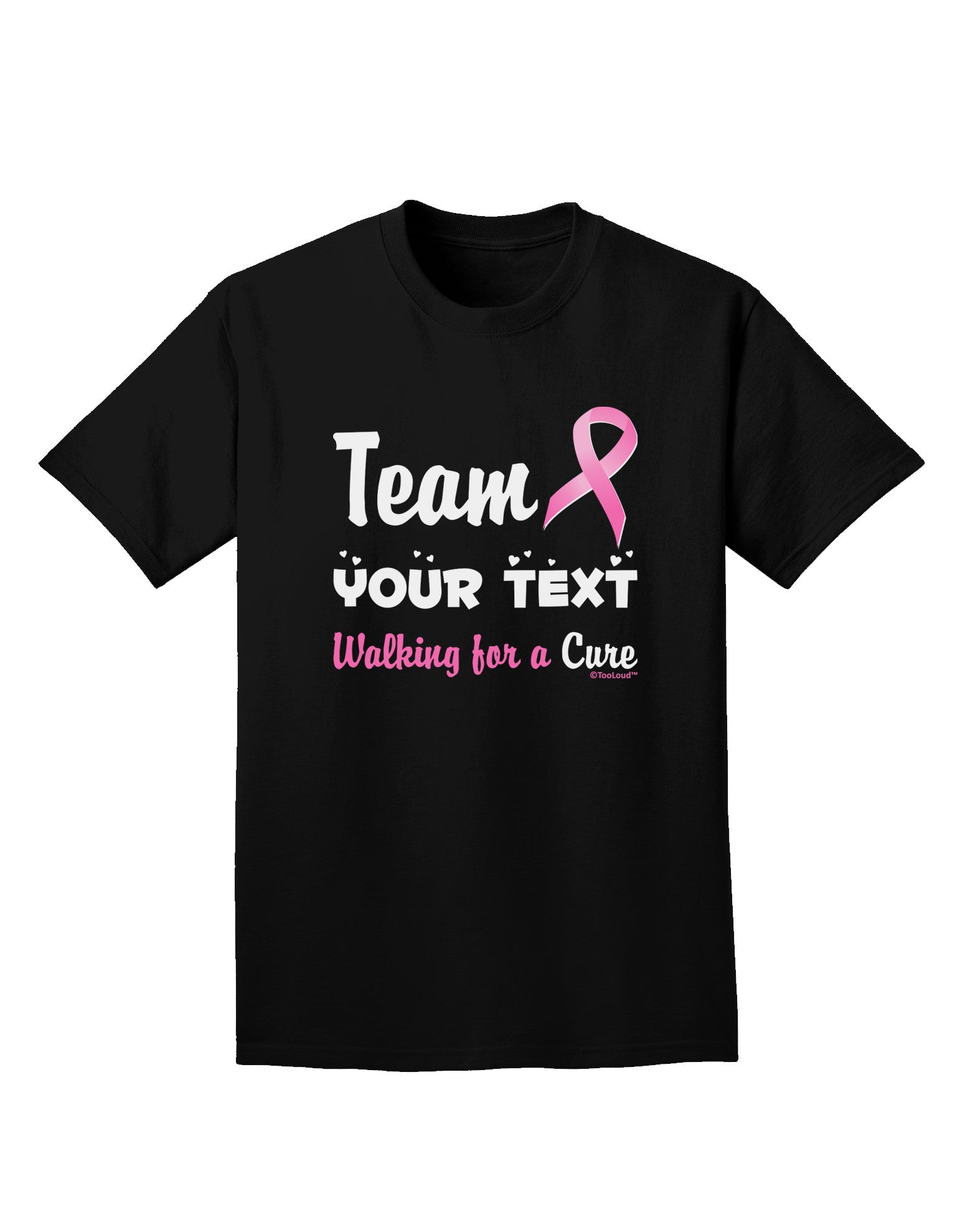 Personalized Team -Name- Breast Cancer Walk - Walking for a Cure Adult Dark T-Shirt-Mens T-Shirt-TooLoud-Black-Small-Davson Sales