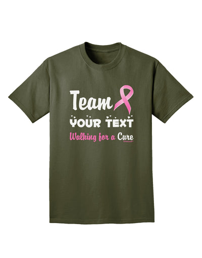 Personalized Team -Name- Breast Cancer Walk - Walking for a Cure Adult Dark T-Shirt-Mens T-Shirt-TooLoud-Military-Green-Small-Davson Sales