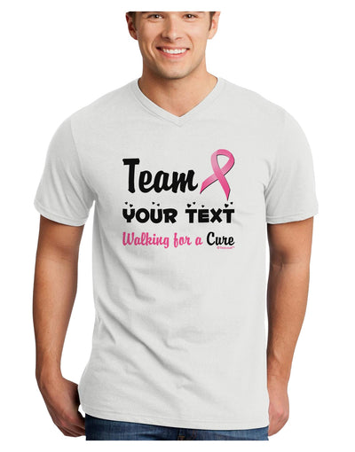 Personalized Team -Name- Breast Cancer Walk - Walking for a Cure Adult V-Neck T-shirt-Mens V-Neck T-Shirt-TooLoud-White-Small-Davson Sales