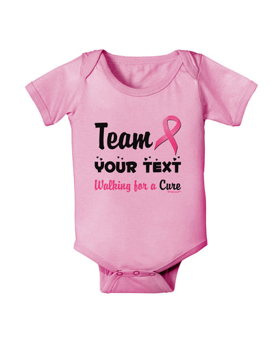 Personalized Team -Name- Breast Cancer Walk - Walking for a Cure Baby Romper Bodysuit-Baby Romper-TooLoud-Light-Pink-06-Months-Davson Sales