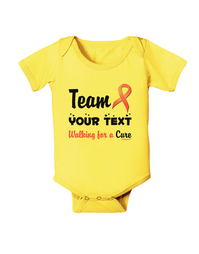 Personalized Team -Name- Breast Cancer Walk - Walking for a Cure Baby Romper Bodysuit-Baby Romper-TooLoud-Yellow-06-Months-Davson Sales