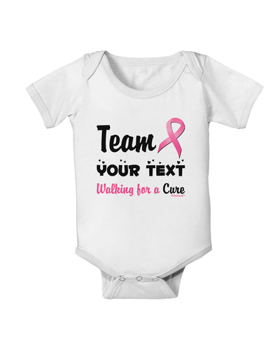 Personalized Team -Name- Breast Cancer Walk - Walking for a Cure Baby Romper Bodysuit-Baby Romper-TooLoud-White-06-Months-Davson Sales