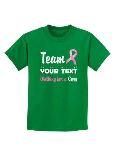 Personalized Team -Name- Breast Cancer Walk - Walking for a Cure Childrens Dark T-Shirt-Childrens T-Shirt-TooLoud-Kelly-Green-X-Small-Davson Sales