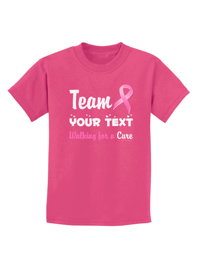 Personalized Team -Name- Breast Cancer Walk - Walking for a Cure Childrens Dark T-Shirt-Childrens T-Shirt-TooLoud-Sangria-X-Small-Davson Sales