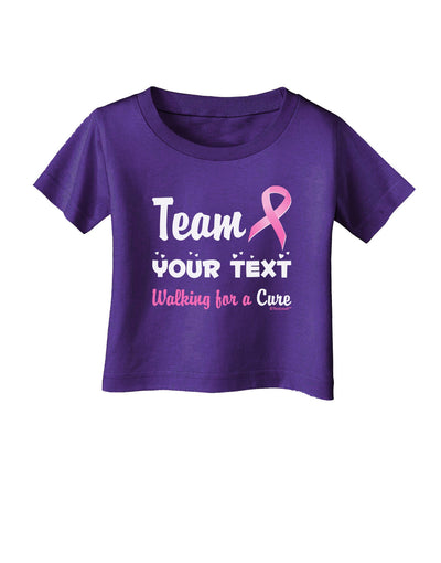 Personalized Team -Name- Breast Cancer Walk - Walking for a Cure Infant T-Shirt Dark-Infant T-Shirt-TooLoud-Purple-06-Months-Davson Sales