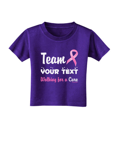 Personalized Team -Name- Breast Cancer Walk - Walking for a Cure Toddler T-Shirt Dark-Toddler T-Shirt-TooLoud-Purple-2T-Davson Sales