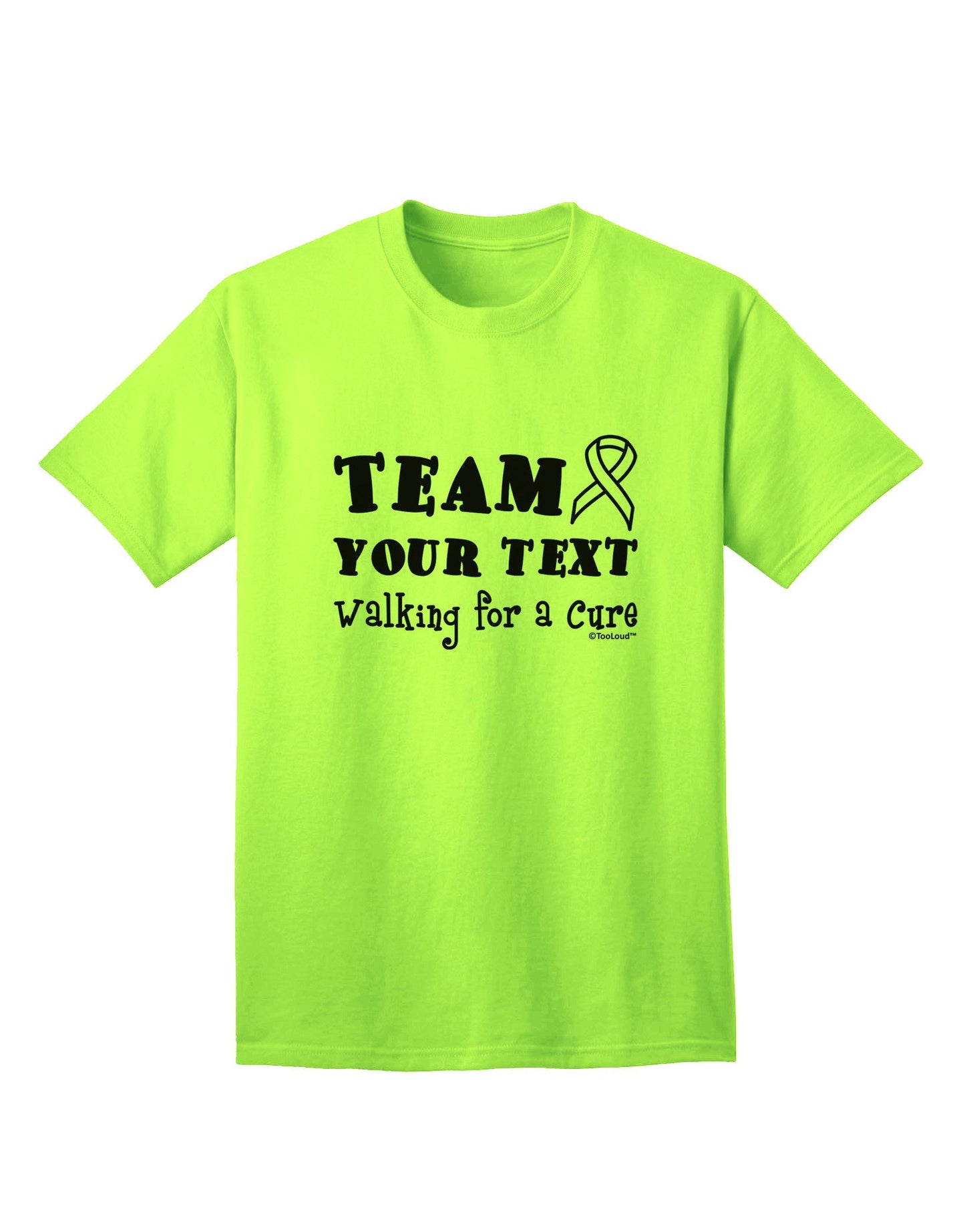 Personalized Team -Name- Walking for a Cure Adult T-Shirt-Mens T-Shirt-TooLoud-Neon-Green-Small-Davson Sales
