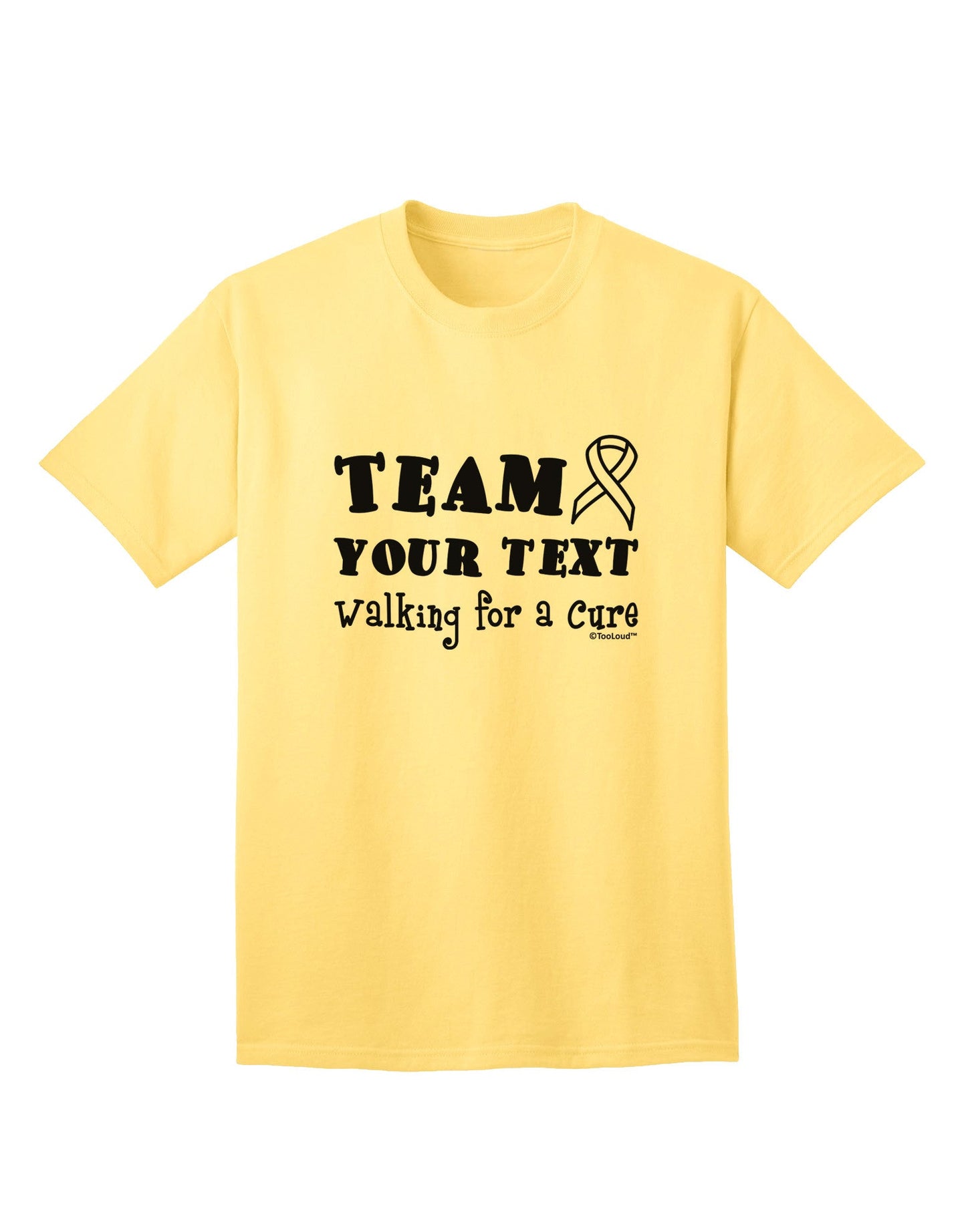 Personalized Team -Name- Walking for a Cure Adult T-Shirt-Mens T-Shirt-TooLoud-Yellow-Small-Davson Sales